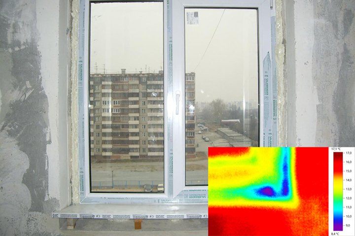 Экспертиза герметичности окна тепловизором